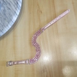 Vintage 1960s - 70s era Pink Rhinestone Dog / Cat Collar Bling NWOT sz 12